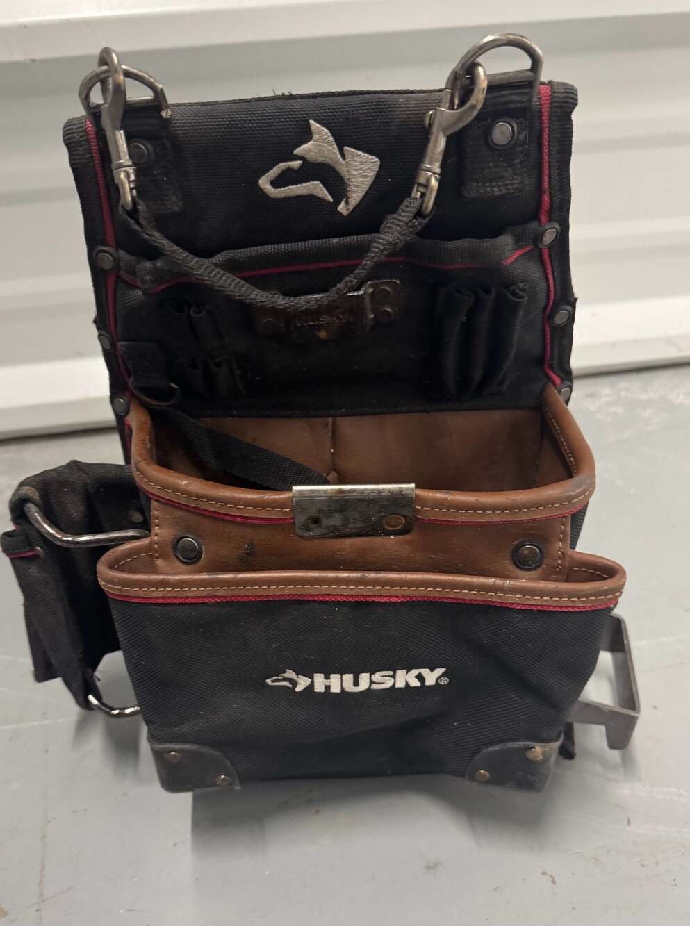 Husky 2-Pocket Small Framer Tool Pouch with Leather